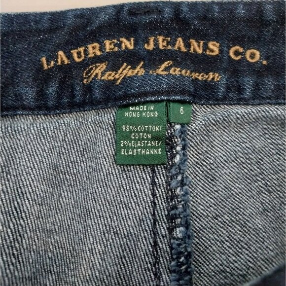 Lauren Jeans Co Ralph Lauren Dark Wash Flare Denim Jeans sz 6 - Picture 9 of 13